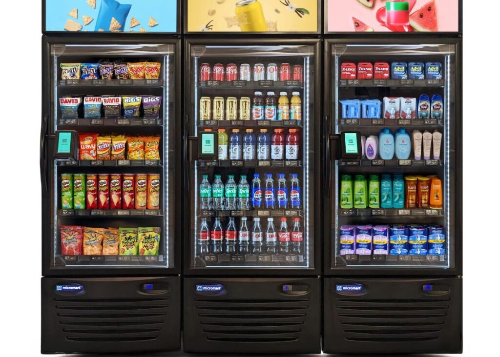 Various products in a vending machines located at warehouses, commercial area, apartments, hospitality, libraries and more